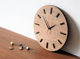 30 cm, zegar ścienny ORZECH, nowoczesny zegar,